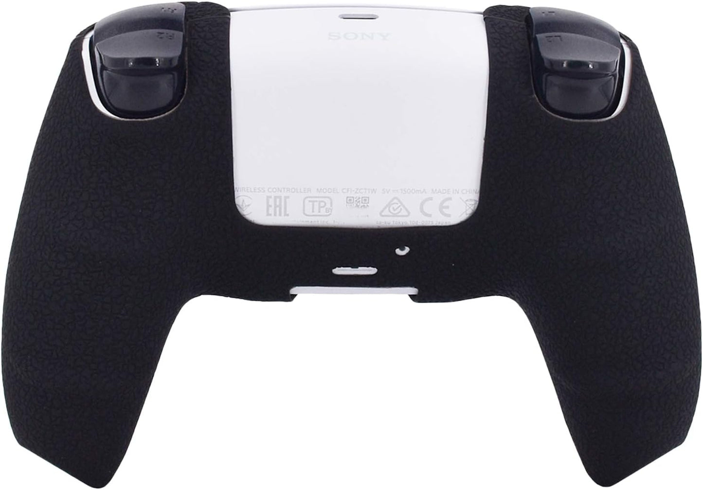 PS5 Controller Skin, Silicone Cover for Sony Playstation 5 Controller Grip Skin Protector Faceplates Kits Video Games(1X Black Cover with 4 X Thumb Grips Caps)