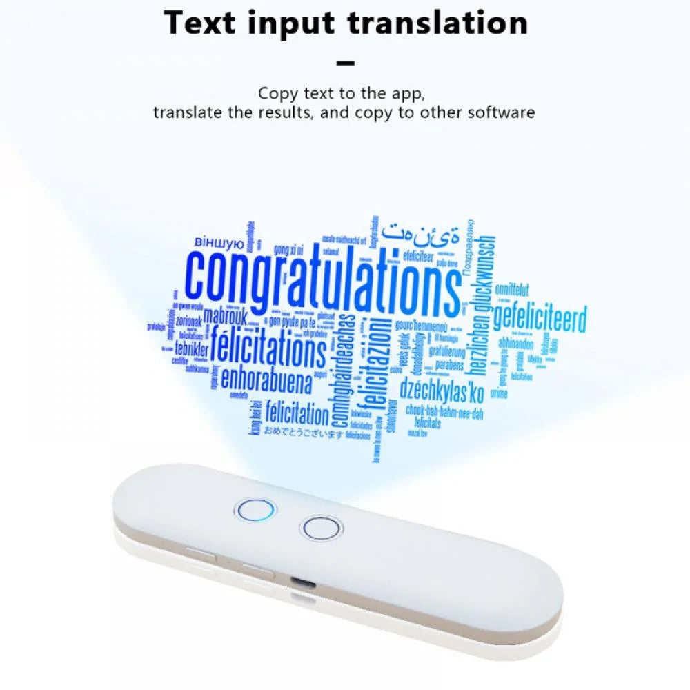 Portable Smart Translator Real Time Two Way Instant Voice Translation Support 42 Languages, Language Translator, Bluetooth Translator Device White