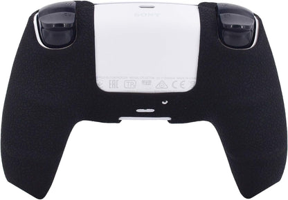 PS5 Controller Skin, Silicone Cover for Sony Playstation 5 Controller Grip Skin Protector Faceplates Kits Video Games(1X Black Cover with 4 X Thumb Grips Caps)